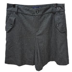Fred Perry Charcoal Black Wool Blend Short Skirt Size US 6 Academia Lined Mini